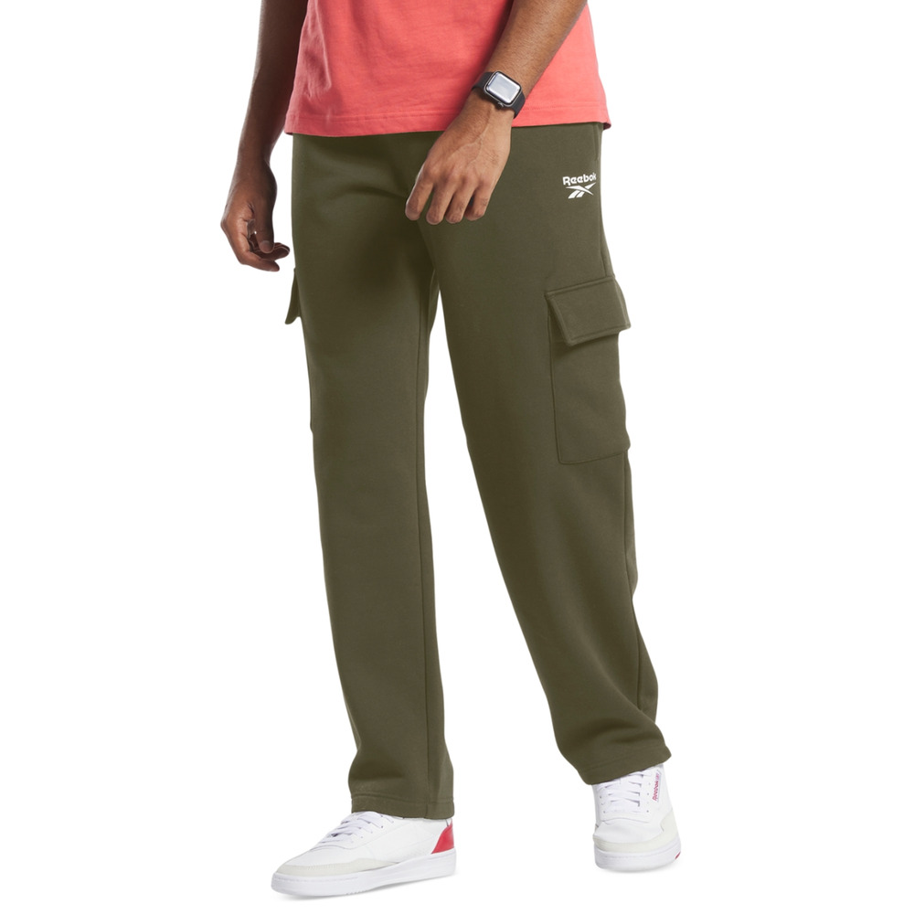 Reebok Men Fleece Cargo Pants Army Green Size S